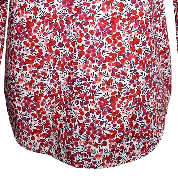 J Crew Liberty Art Fabrics Perfect Shirt in Wiltshire Berry Cotton Poplin Size 2 - Picture 3 of 9